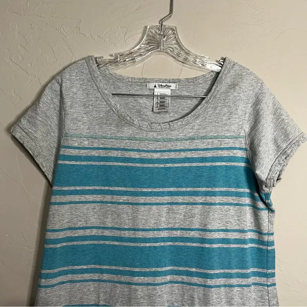 Disney Parks Gray Blue Striped Mickey Mouse T-Shirt Dress‎ - Image 3