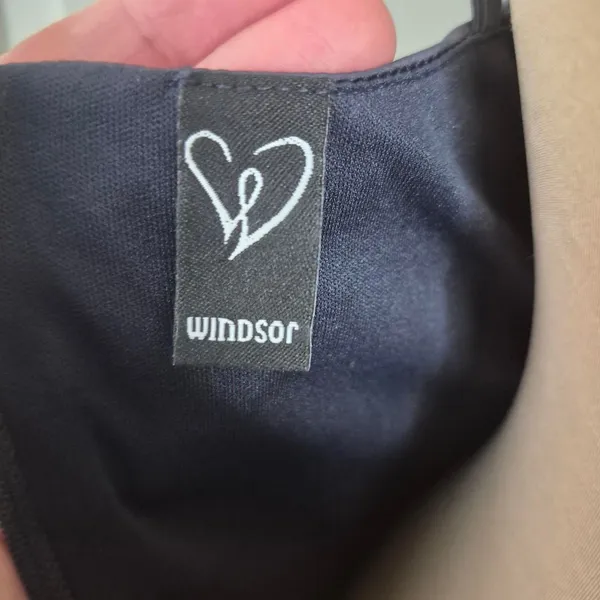Windsor Navy Blue Satin Slip Dress Adjustable Straps Zip Back Size Small - Image 3