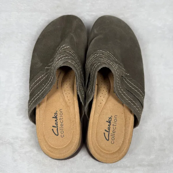Clarks‎ Collection Brown Suede Mules Ultimate Comfort Clogs Womens 7M 26168507 - Image 9
