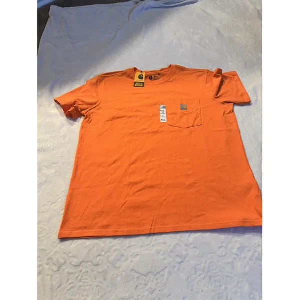 Carhartt Women Loose Fit Heavyweight Short-Sleeve Pocket T-Shirt XLBright Orange - Image 3