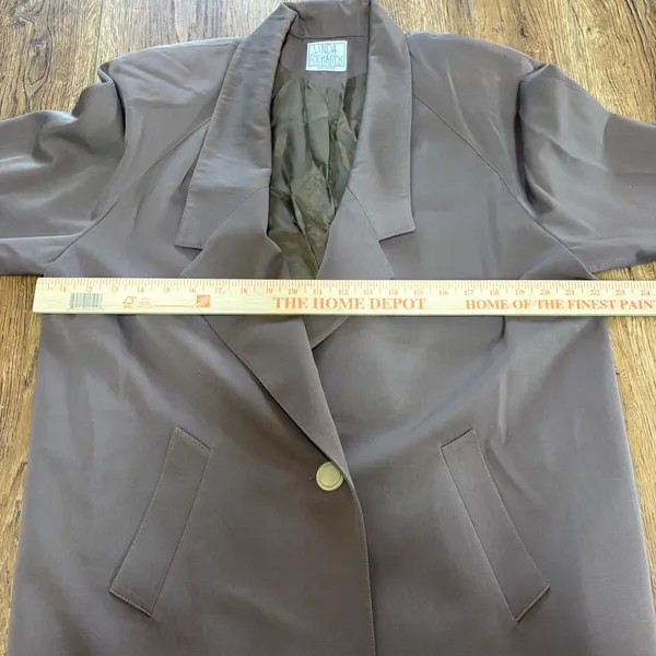 VTG 80s Linda Richards 100%‎ Wool Trench Coat Mauve Brown Made in USA sz 12 FLAW - Image 9