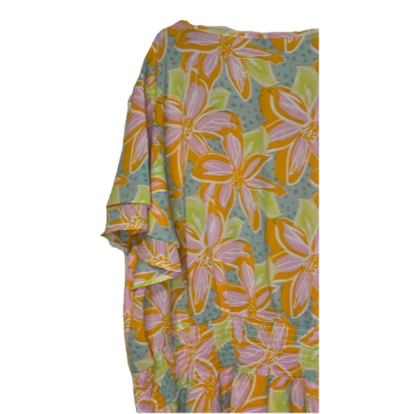 Michelle McDowell‎ Women's Dress Colorful Floral Print Midi Smocked Waist XXL - Image 9