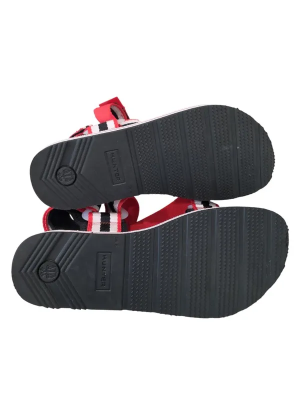 Hunter Women's Adjustable Striped Sandals UK 6 US size 8 Red/White/Black - Image 5
