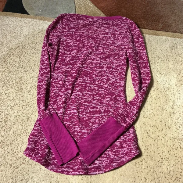 Vanity Essentials Womens Gorpcore‎ Granola Girl Space Dye Waffle Thermal Top M - Image 7