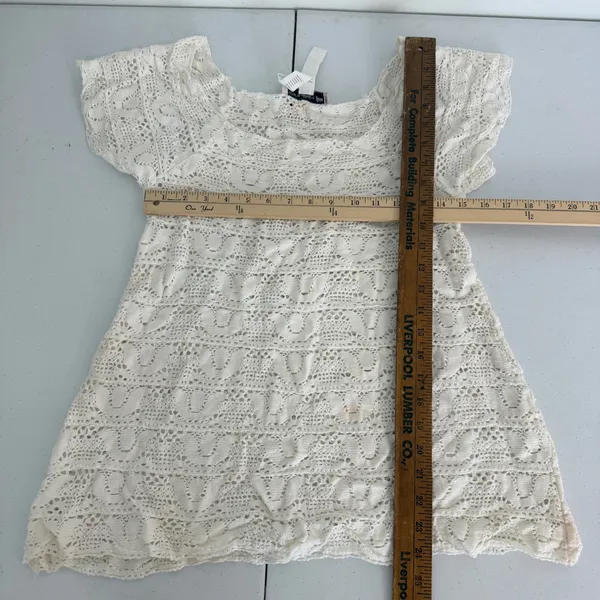 Ivory Crochet Lace Beach Cover Up Dress Cream Size Medium Summer‎ Boho - Image 8