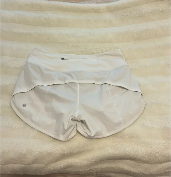 White Lululemon Speed Up Shorts - Image 2