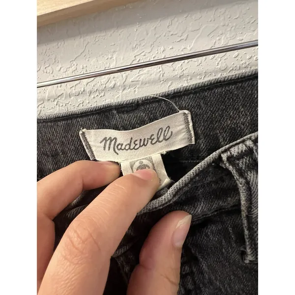 Madewell The Perfect‎ Vintage Straight Jean Washed Black Raw Hem 26 Lunar Wash - Image 4