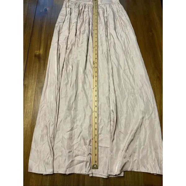 American Eagle Blush Pink Satin Maxi Skirt XS Elastic Waist - Image 6