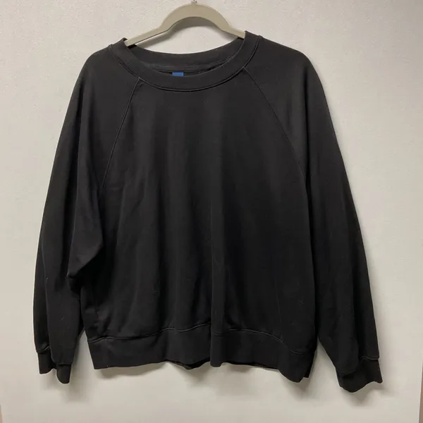 Old Navy Womens Sweatshirt Black Raglan Sleeve Crewneck XL - Image 2