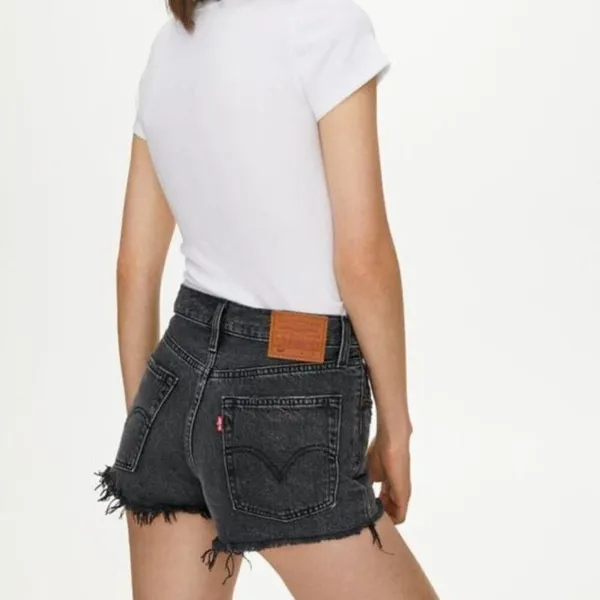 ✨Levi’s 501 Cut Off Sz 27 Shorts Trashed Black Jeans Distressed✨ - Image 5
