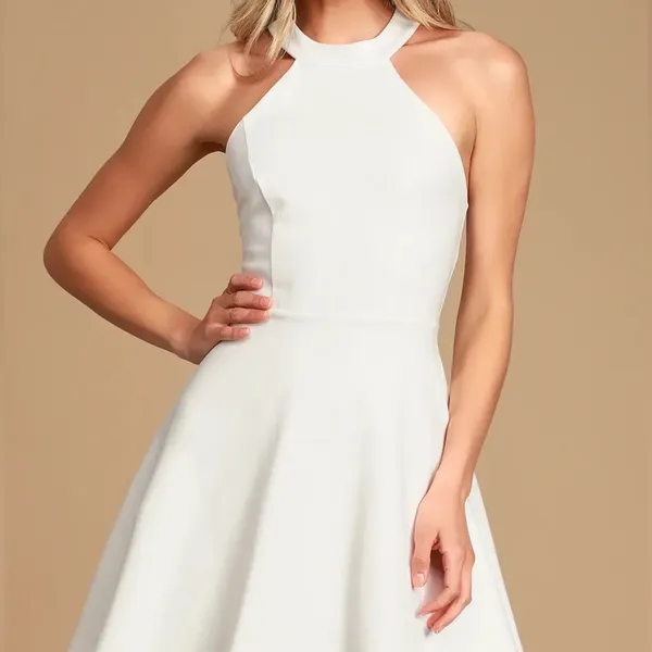 Hometown Girl White Lace Skater Dress S - Image 9