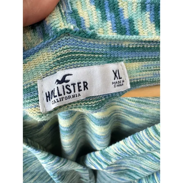 Hollister Knit Cardigan Cropped‎ V Neck Button Front Sweater XL - Image 3