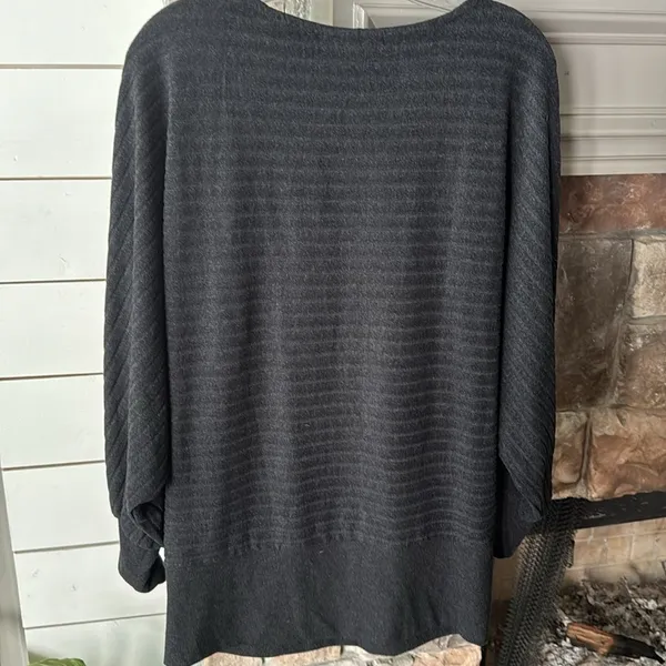 Anthropologie‎ 3/4" Sleeve Scoop Neck Striped Sweater, small - Image 6