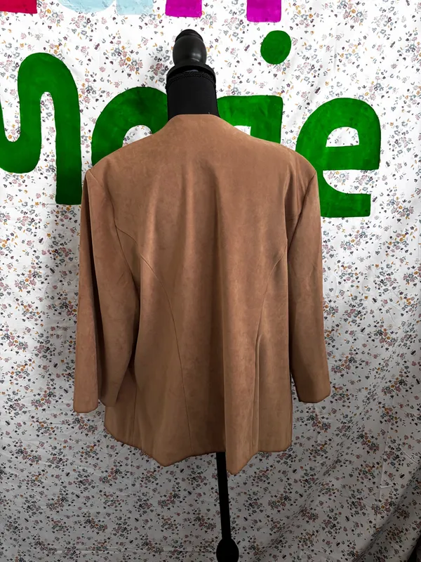 A. Giannetti Suede Brown Jacket with Bead embellishments Size 1X - Image 3