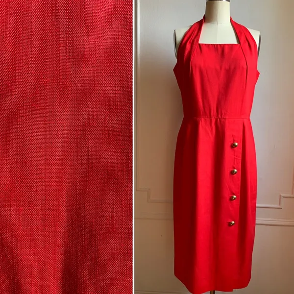 Vintage Jessica Howard Red Sleeveless Midi Dress - Image 2