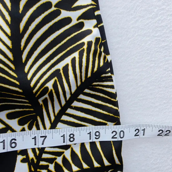 Christian Lacroix Black White Palm Leaf Halter Midi Dress Keyhole Size Small - Image 10