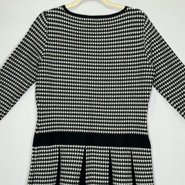 Lauren Ralph Lauren‎ Houndstooth Classic A-line Pleated Knee Length Dress Large - Image 6