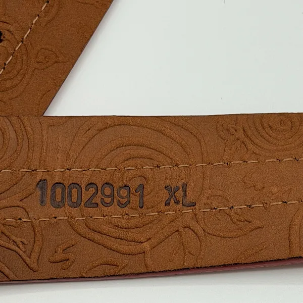 Velez Artisan Leather Belt Size XL Red Brown Western Artisan Boho Folk Columbia - Image 3