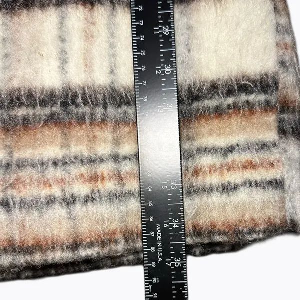 VILA Virooma Birch Check Wool Pea Coat Size M Plaid Quiet Luxury - Image 8