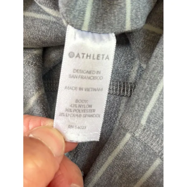 Athleta Stripe Salutation Leggings In Powervita Gray White Womens Medium - Image 6