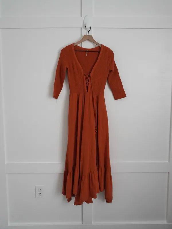Free People Perfect Solution Boho Maxi Dress Orange - Image 2