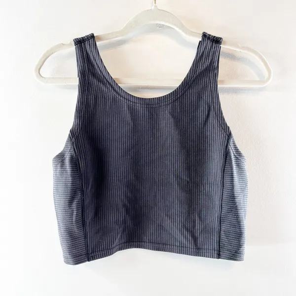 Lululemon Ribbed Softstreme Cropped Tank Top Black 8 - Image 2