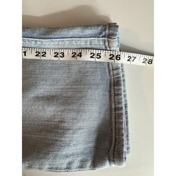 ZARA Straight leg High Rise Distressed Jeans Womens Size 8 Light Wash Boho Denim - Image 10