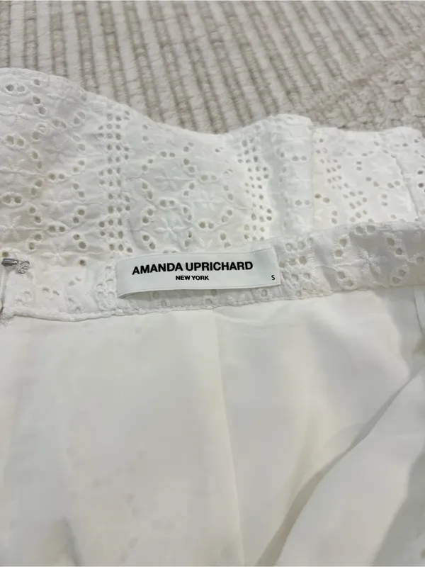 Amanda Uprichard White Cotton Eyelet layered Tiered Woman’s Mini Skort Size S - Image 5