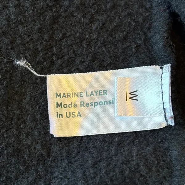 Marine Layer EABP All Star Navy Black Full‎ Zip Hoodie Womens Large Cozy Soft - Image 9