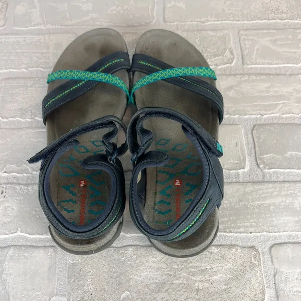 Merrell Terran Cross II Sandals Womens 8 Navy Blue Marine Strappy Casual Travel - Image 5