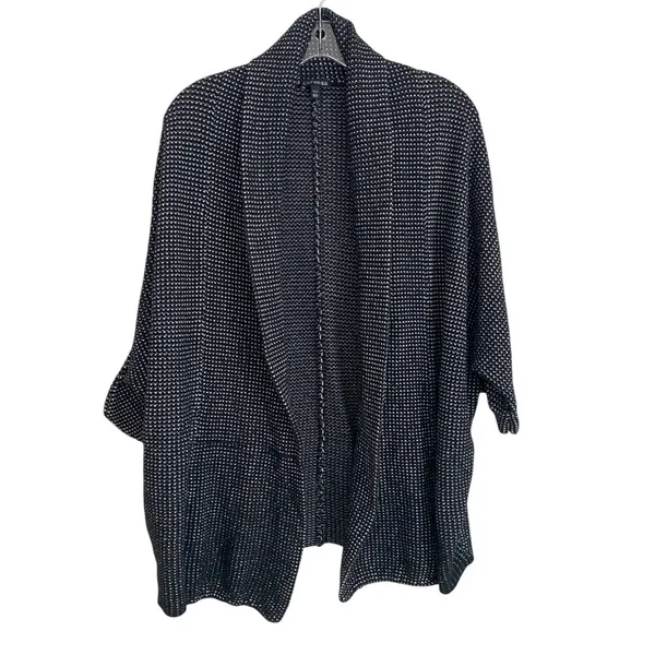 Express Wmn's BW Textured Knit Batwing Open Front Cardigan Shrug‎ Sweater XS/S - Image 2