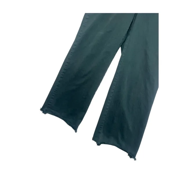Marine Layer Pants Womens 10 Green Wide Leg High Rise Raw Hem Stretch Classic - Image 6