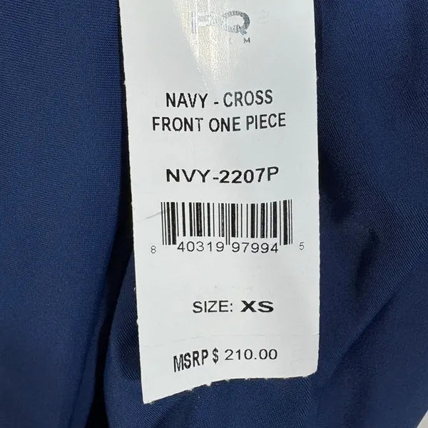 Alice + Olivia x PQ Swim Navy Cross Front One Piece Swimsuit NVY-2207P XS - Image 4
