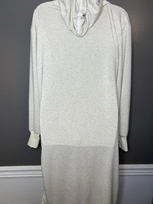 FP Movement Dress Womens Small White Hooded French Terry Sweater Midi Lounge - Image 8