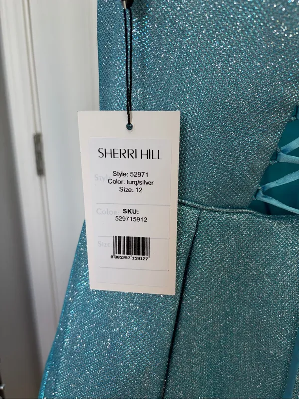 Sherri Hill Strapless Light Blue Dress - Image 4