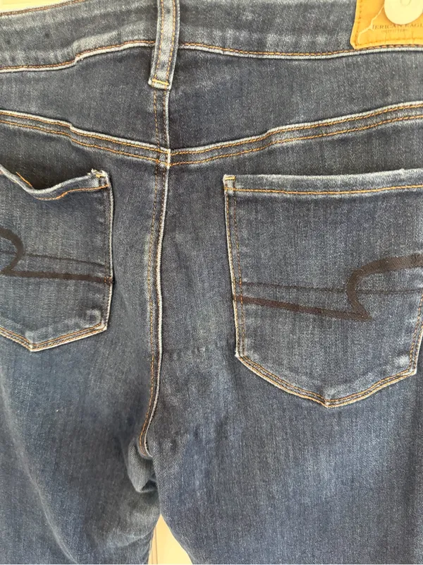 American Eagle Hi-Rise Jegging Dark Wash Stretch Skinny Jeans 12 Long - Image 8