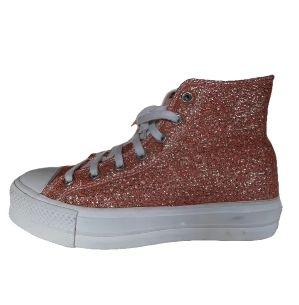 Converse Women’s Sneaker Chuck Taylor Lift Platform Hi Gold Shimmer US8.5 - Image 4