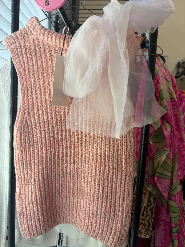 Zara tulle ribbon sleeveless sweater - Image 2
