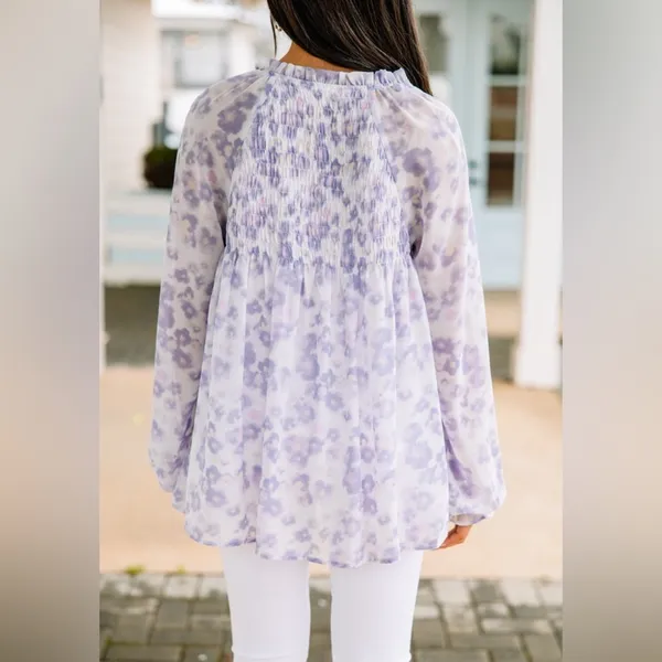 NWOT Entro purple floral blouse - Image 3