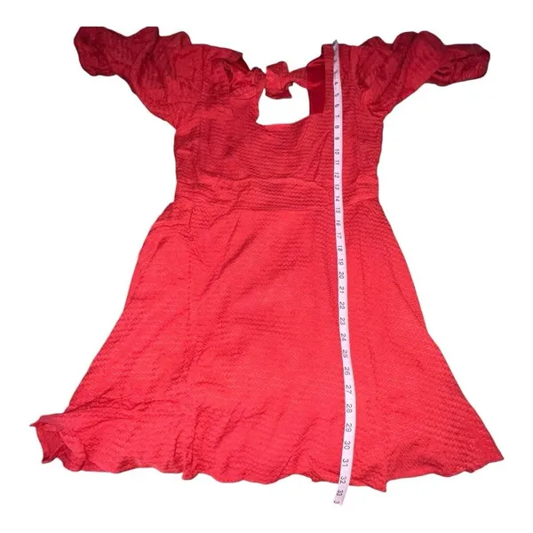 BOG Band of the Free Josette Aurora Red Puff Sleeve Mini‎ Dress Size Medium New - Image 6