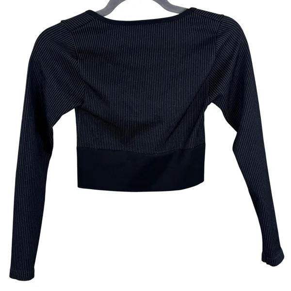 OFFLINE by Aerie‎ Womens Black Sidewalk Seamless Long Sleeve Crop Top Small - Image 4