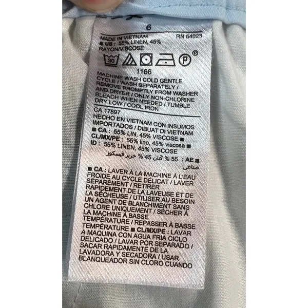 OLD NAVY Everyday Short Women 6 Blue Botanical Linen Blend‎ Tropical Citrus - Image 10