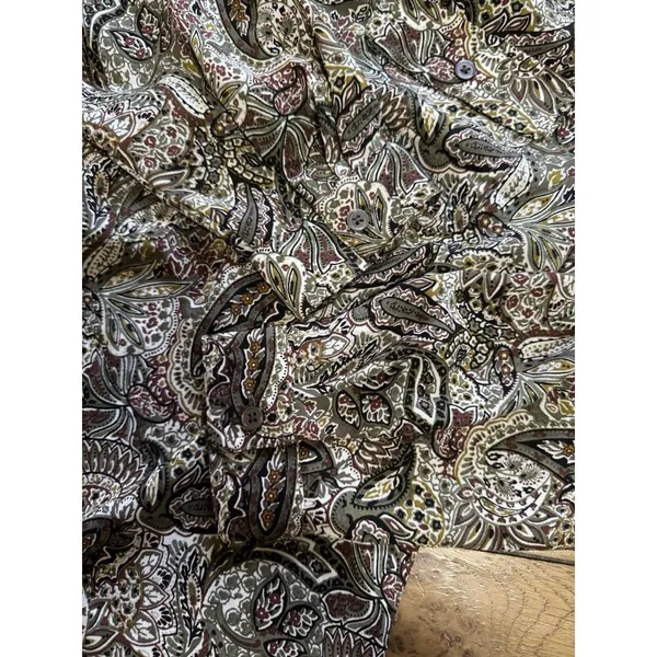 Ann Taylor LOFT Paisley‎ Long Sleeve Blouse Top Size Medium Boho Peasant Flowy - Image 8