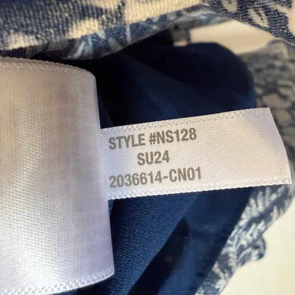 Madewell Blue White Floral Tiered Mini Dress Long Sleeve NS128 Size 00 NWT - Image 8