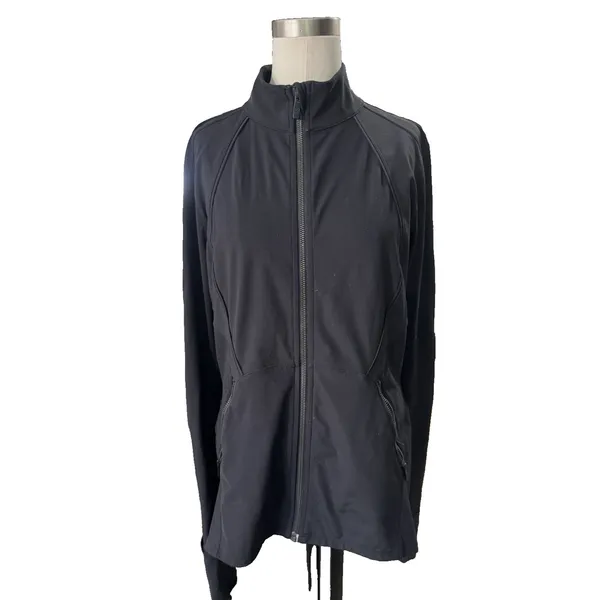 Lululemon Sleek Essentials Jacket Womens Size 12 Black Athletic Outdoor Luxtreme - Image 13