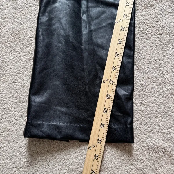 Abercrombie & Fitch Ultra High Rise Leather Pants Size 16 L Split Hem Skinny - Image 9
