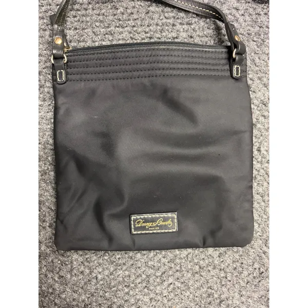 Dooney & Bourke Black Nylon Triple Zip Crossbody Bag Organizer Duck Logo Small - Image 3