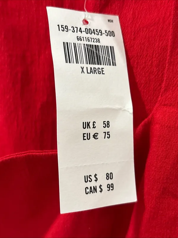 Abercrombie & Fitch Women’s Short Sleeve Skimming Square Neck Dress XL Red NWT - Image 2