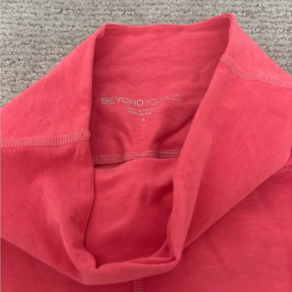 Coral High-Waisted Beyond Yoga Leggings - Image 3