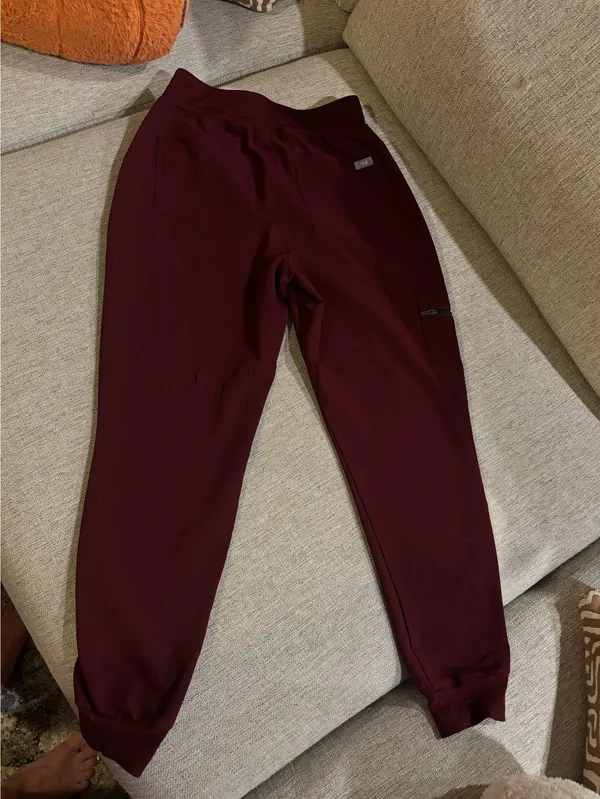 Maroon FIGS Scrub Set Jogger - Image 5